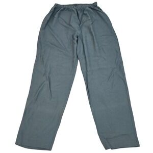 VINTAGE Made in USA Acetate Rayon Pants Womens 12 Pull On Wide Leg Crop Trousers